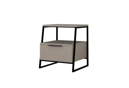 Scandinavia Concept Nachttisch in Beige - Eleganter Stauraum für Ihr Schlafzimmer - Nachttisch aus melaminbeschichteter Holzfaserplatte mit 1 Schublade und 1 Ablagefläche, ideal für ein stilvolles Schlafzimmer.