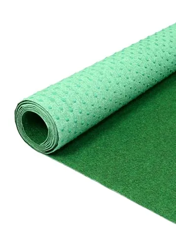 TAPISO Pemba Rasenteppich Kunstrasen Grün Höhe:4 mm Kunstrasenteppich mit Noppen Wetterfest Schnelltrocknend Outdoor Balkon Terrasse Garten 133 x 340 cm