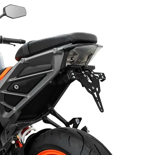ZIEGER Kennzeichenhalter Pro für KTM 125 und 390 Duke - Robuster Kennzeichenhalter für KTM 125 und 390 Duke, schwarz pulverbeschichtet, witterungsresistent und ohne TÜV-Eintragung. Verstellbarer Neigungswinkel und sportliche Optik sorgen für perfekte Passform.