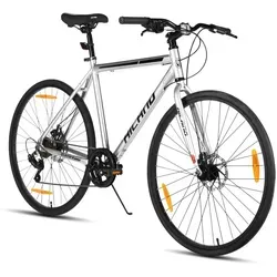 HILAND Rennrad 700C - Leichtbau Herren- und Damen-Rennrad - 28-Zoll-Rennrad mit Aluminiumrahmen und 7-Gang-Doppelscheibenbremsen für höchste Sicherheit und Agilität. Ideal für sportliche Pendler und Freizeitfahrer.