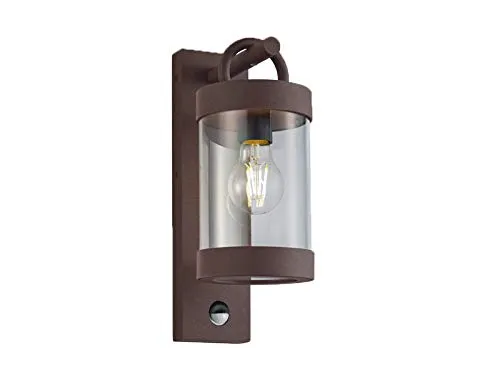 meineWunschleuchte Außenwandlaterne mit Bewegungsmelder - Lampen: Außenwandlaterne aus Aluminium in Rostoptik, mit Bewegungsmelder für eine Reichweite von 9 Metern – ideal für Sicherheit und Komfort im Außenbereich.