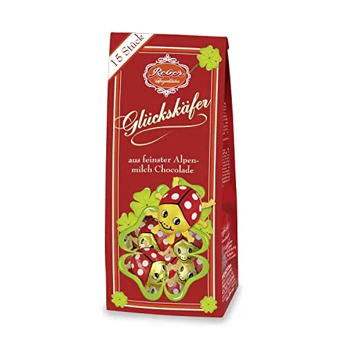 Reber Glückskäfer-Beutel – 15er Beutel – Schoko-Glückskäfer aus Alpenmilch-Schokolade