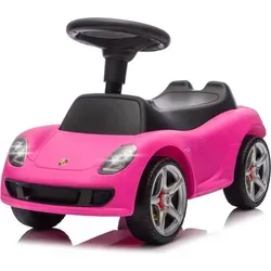 VROOOMY Porsche Carrera GT Rutschauto für 1–3 Jahre, Rosa mit Scheinwerfern