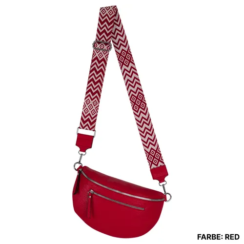 Bauchtasche Crossbody-Bag Umhängetasche Kunstleder Italy-Design RED (955)