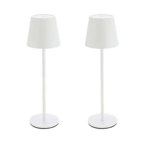 2x XL Akku Tischleuchte Weiß Touchfunktion 3 Weisstöne Dimmbar Nachttischlampe