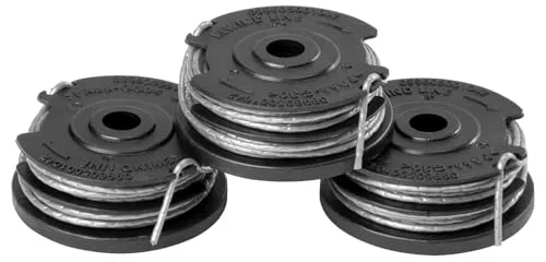 Greenworks 3 Stück Doppel-Fadenspule 29187 für Greenworks 40V Rasentrimmer G40LT G40LTK2 G40LTK2x,die Farbe der Linie kann variieren.