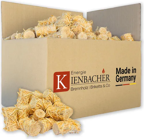 Holzwolle-Anzünder Germany aus Fichte & Kiefer Kamin-Anzünder, Grill-Anzünder, Anzündhilfe, Anzündwolle, Ofen-Anzünder | schnell & umweltfreundlich | Energie Kienbacher® 2,5 kg