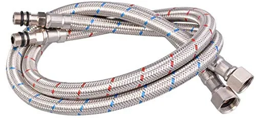 Xcel Home 2x M10 (10mm) x 1/2 BSP (500mm) Flexible Wasserhahnanschlüsse | Ersatz-Flexi-Rohrstutzen für Kessel, Spülen und Becken | Bleifreie flexible Schläuche aus geflochtenem Edelstahl