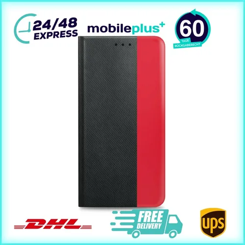 prio Book Case Fashion for iPhone 14 Plus black-red
