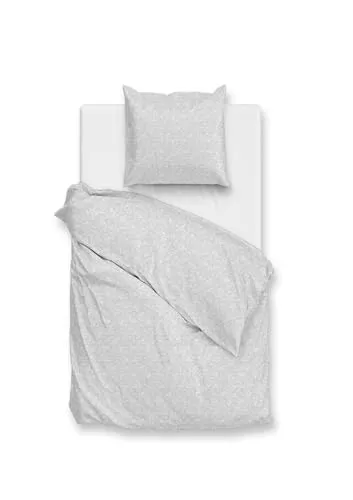 Zo!Home Cotton Bettwäsche 155x220 Petali di Lino Dove Grey Silber Miniblätter