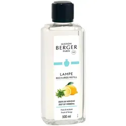 Zitronen-Verbene Nachfüller 500ml - Nachfüller für Duftlampen von Maison Berger. Erfrischende Zitrusnoten kombiniert mit rotem Pfeffer, Lavendel und Minze sorgen für ein angenehmes Raumklima und besondere Duftmomente.