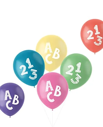 Folat 66090 Luftballons Schulanfang 33cm - 6 Stück