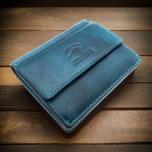 Jockey Club kleine echt Leder Geldbörse mit RFID Schutz - petrol - Elegantes Portemonnaie aus gewachstem Rindleder mit RFID-Schutz, das eine einzigartige Patina entwickelt und ideal für den modernen Alltag ist.