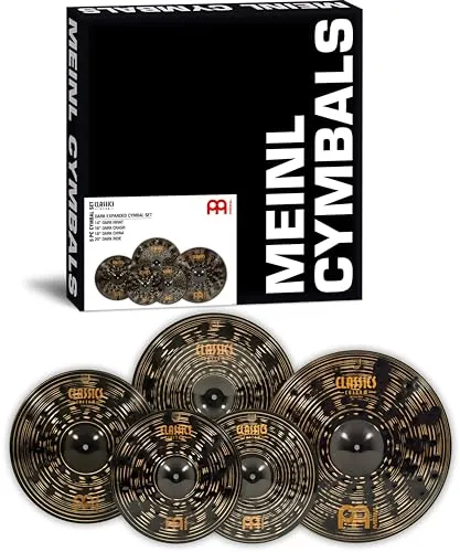 Meinl Cymbals CCD-CS1 - Classics Custom Dark Expanded Cymbal Set - Zubehör für Schlaginstrumente, bietet vielseitige Klangmöglichkeiten für Live-Auftritte und Aufnahmen mit abgestimmten Finishes für eine gleichbleibende Klangqualität.