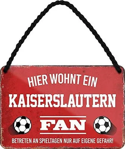 schilderkreis24 Metallschild Hier Wohnt ein Kaiserslautern Fan