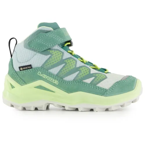 Lowa Maddox Pro GTX Mid VC JR rauchgrün/mintgrün (7946) 30 - Wanderschuhe für Kinder, wasserdicht und atmungsaktiv dank GORE-TEX Membran, ideal für Abenteuer bei jedem Wetter mit praktischem Klettverschluss.