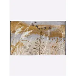 Fußmatte Gr. 3, beige (natur, grau) - Hochwertige Fußmatte aus 100% Polyamid, rutschhemmend und bis 60 °C maschinenwaschbar. Ideal für Fußbodenheizungen, mit 5 Jahren Qualitätsgarantie.