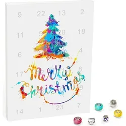 VALIOSA Merry Christmas Mode-Schmuck Adventskalender - Dekorativer Adventskalender mit 24-teiligem Schmuck-Set, inklusive Halskette und Armband, ideal zum Personalisieren und Verschenken für Mädchen.