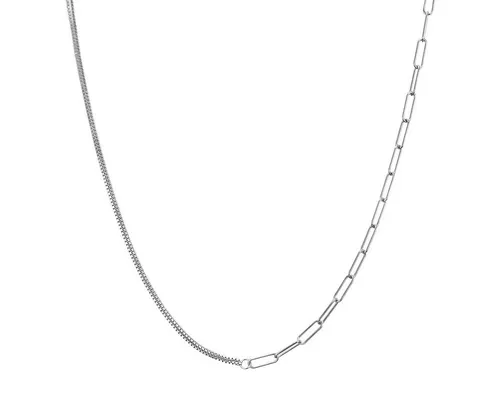 Glanzstücke München Silberkette - Elegante Kombination aus Glieder- und Venezianerkette - Ketten ohne Anhänger mit einzigartigem Design: Diese 925er Sterlingsilberkette vereint grobe und feine Elemente für einen faszinierenden Look, ideal für modebewusste Damen.