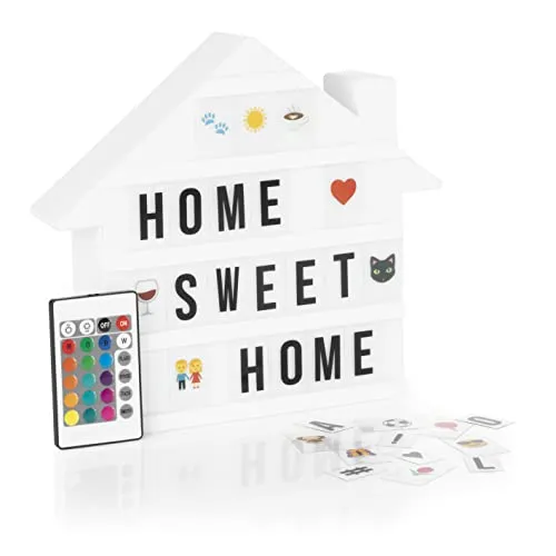 EASYmaxx LED Leuchtkasten Lightbox Letter Box - Schilder & Tafeln – Kreative Lichtgestaltung mit 173 Buchstaben und 150 Moodjis für individuelle Botschaften und stimmungsvolle Dekoration.