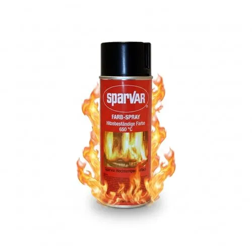 SparVar 6016146 Schwarz, Hochtemperatur Lackspray, 400 ml bis 650°C, (1er Pack)