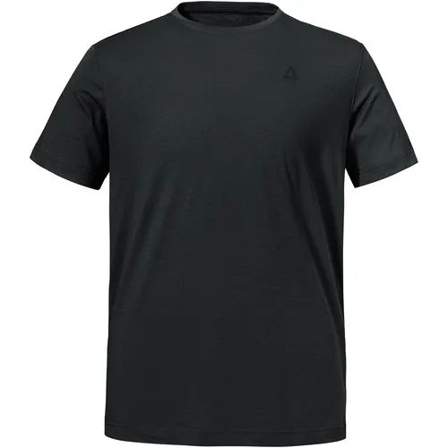 Schöffel Herren Buchberg T-Shirt XL schwarz - Hochwertiges, atmungsaktives T-Shirt für Wandertouren, ausgestattet mit einem stylischen Frontdruck für einen modernen Look.
