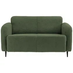 2-Sitzer-Sofa Marone Dunkelgrün Teddystoff