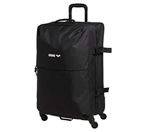 ARENA Unisex Rollkoffer Trolley Team XL Cargo, schwarz - Großer und robuster Rollkoffer mit 75l Volumen, ideal für lange Reisen. Ausgestattet mit zwei Innenfächern, einem Teleskopgriff und 4 Rollen für einfachen Transport.