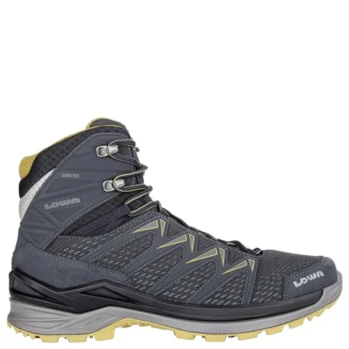 LOWA Innox PRO GTX MID Stiefel 46, stahlblau/senf - Wanderschuhe mit wasserdichtem GORE-TEX-Futter und atmungsaktivem Synthetik-Obermaterial, ideal für anspruchsvolle Wanderungen.