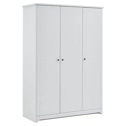 Arthur Berndt THILO Kleiderschrank 3-türig für Babyzimmer Kinderzimmer Schlafzimmer MDF Weiß - Made in Germany