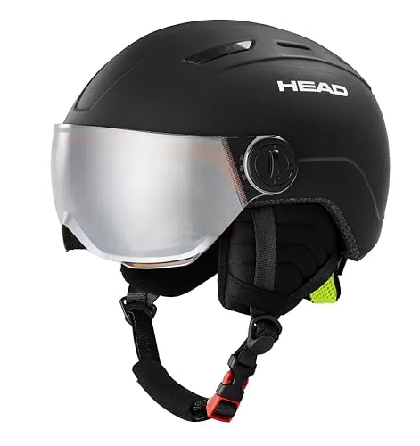 HEAD Unisex Youth MOJO/Maja Visor Skihelm, schwarz, XXS - Skihelm für Kinder mit perfekter Sicht und optimalem Schutz. In-Mold Technologie, UV 400 Schutz und Anti-Fog für besten Komfort auf der Piste.