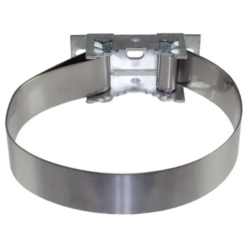 Universalbandschelle für Pfosten von 60 mm bis 200 mm Spannkörper + Spannschrauben aus feuerverzinktem Stahl Länge Montageband: 1m, Höhe: 3 cm