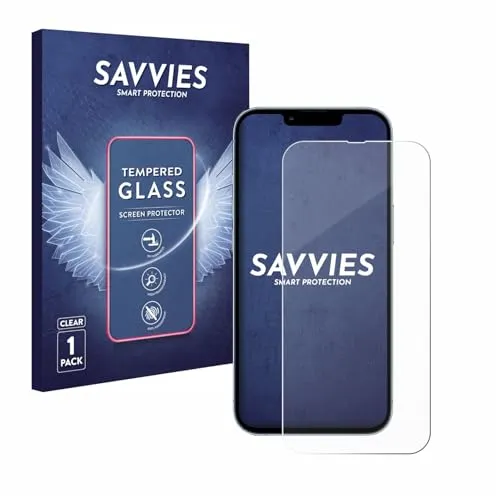 Savvies Panzer Schutz Glas für Apple iPhone 13 Pro 9H Hartglas, Anti-Fingerprint, Displayschutz