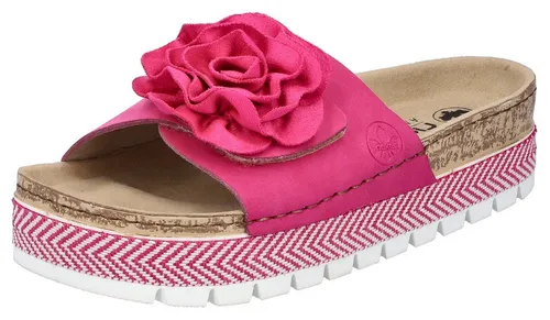 Rieker Damen Sandalen 69562 - Wanderschuhe mit Plateauabsatz, ideal für komfortable Sommerausflüge dank Klettverschluss und leichtem Synthetikmaterial.