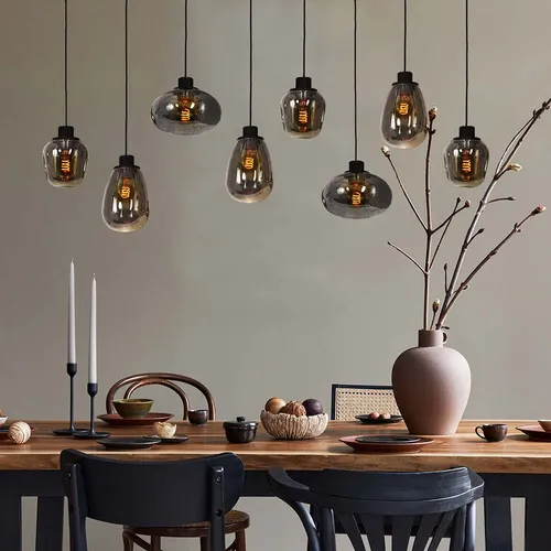 Xxxl Pendelleuchte Schwarz - Höhenverstellbar aus Metall & Glas - Lampen & Leuchten, elegante Pendelleuchte in Schwarz, höhenverstellbar und ideal für stilvolle Innenbeleuchtung.