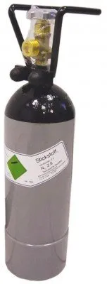 Stickstoffflasche 2l mit Flaschencage - Ideal für Stout Bier - Baumarkt: 2-Liter Stickstoffflasche in Lebensmittelqualität für perfektes Zapfen von Stout Bieren. TÜV-zertifiziert und mit Flaschencage für sichere Handhabung.