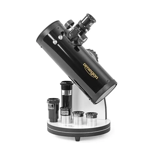 Omegon Dobson Teleskop N 76/300 DOB - Kompaktes Tisch-Dobson für Einsteiger - Teleskope: Einsteigerfreundliches Dobson-Teleskop mit 76mm Öffnung für sofortige Mond- und Sternbeobachtungen – ideal für die ganze Familie!