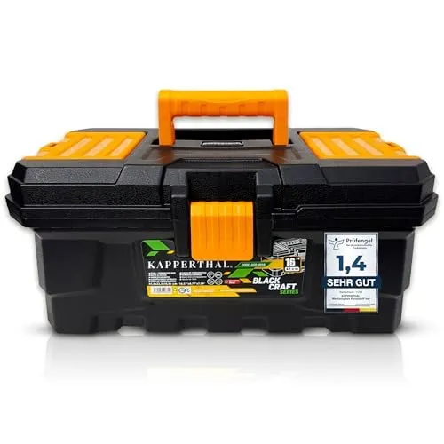 Kapperthal Werkzeugbox leer – Robuste Kunststoff-Werkzeugkiste mit Tragegriff, abschließbar, stapelbar – Aufbewahrungskoffer für Handwerker & Heimwerker – 41,5x22,3x19,3 cm