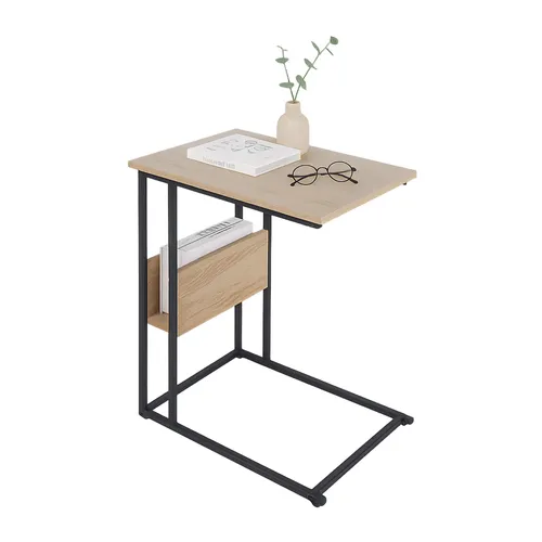 Beistelltisch C-Form – Sofatisch für jeden Raum - Tische & Stehtische, eleganter C-Form Beistelltisch mit Stauraum, ideal für Wohnzimmer oder neben dem Sofa, in Holzoptik-Schwarz erhältlich.
