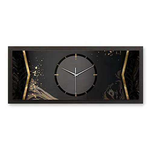 Kreative Feder 3D Designer-Wanduhr Black - Moderne Wanduhren im Metallic-Look, lautloses Quarzuhrwerk; ideal für Schlafzimmer und Büro, handgefertigt in Deutschland mit beeindruckendem 3D-Effekt.