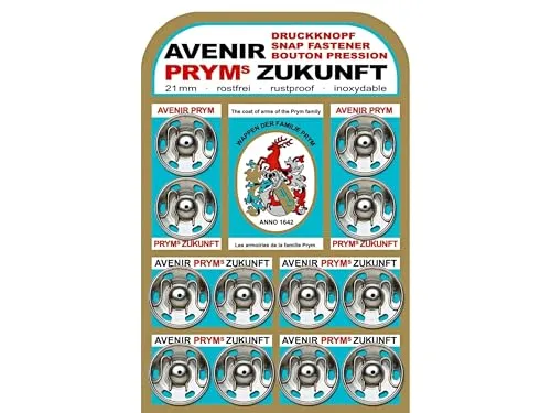 Druckknöpfe zum Aufnähen, Messing, 21 mm, silberfarben in silber von Prym