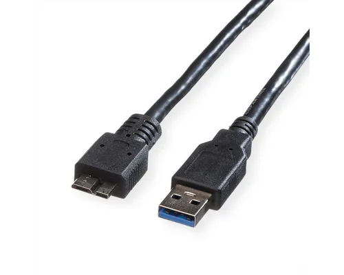 ROLINE USB 3.2 Gen 1 Kabel, A ST - Micro B ST USB-Kabel, USB 3 Typ A Männlich (Stecker), USB 3 Typ Micro B Männlich (Stecker) (300.0 cm)