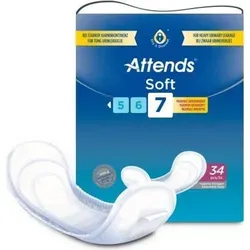 Attends Soft 7, 136 Stück - Diskrete Inkontinenzeinlagen - Inkontinenzeinlagen mit anatomischer Form für starke Blasenschwäche. Atmungsaktiv und schnell trocknend für höchsten Komfort und Hautschutz.