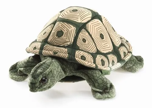 Folkmanis Handpuppen - Handpuppe Schildkröte, ideal für kreative Rollenspiele ab 3 Jahren
