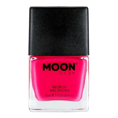 Moon Glow Neon UV-Nagellack, leuchtender Neon-Nagellack, leuchtet unter UV-Strahlung, (Intensivrosa, 10 ml (1 Stück))