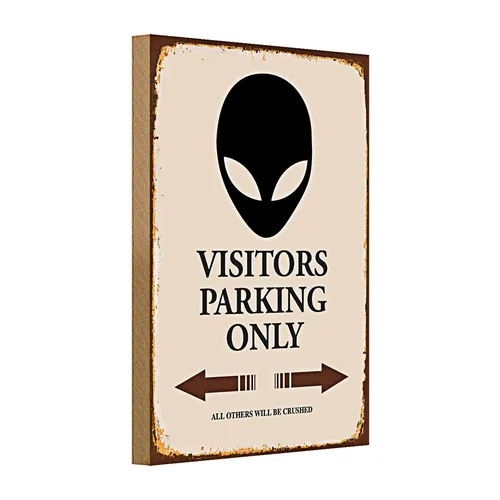 Holzschild Spruch 20x30cm Visitors Parking only