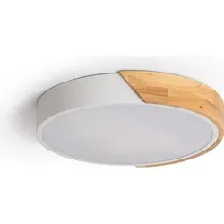 LED-Deckenleuchte 18W Rund Holz Ø320 CCT Wählbar von Ledkia