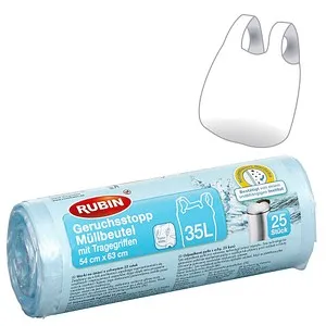 RUBIN Müllbeutel Geruchsstopp 35,0 l blau, 25 St. in blau von RUBIN