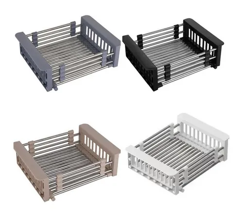 Faizee Möbel Abtropfmatte [Ausziehbarer Spülbecken Korb] Geschirr Abtropfkorb größenverstellbar