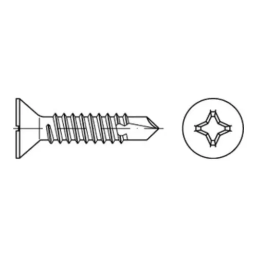 Reyher 7504-O(P) Bohrschraube 4,2x13 verzinkt Senkkopf (1000 Stück)